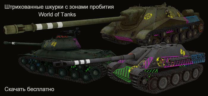 скачать штрихованные зоны пробития для world of tanks WOT_VERSION